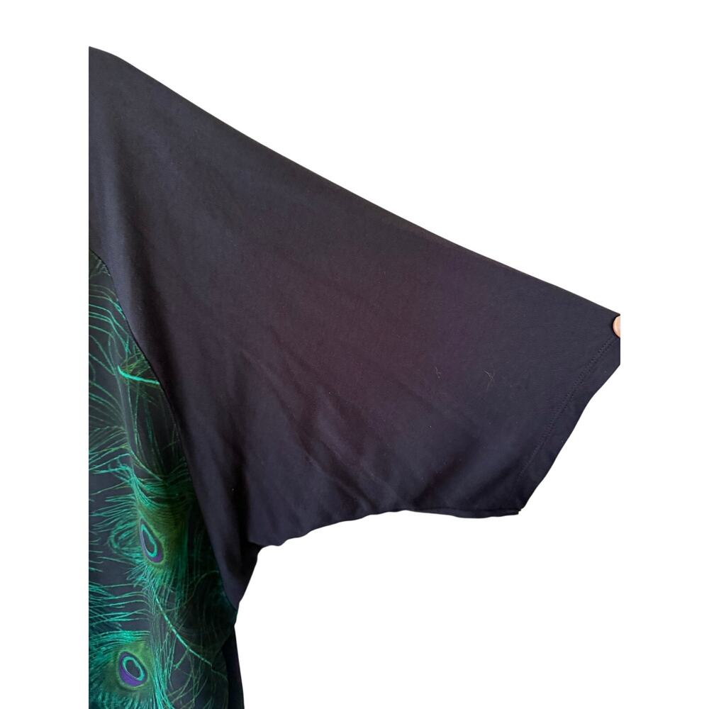 Michael Kors Women’s Medium Peacock Feather Print Dolman Sleeve Top - Picture 6 of 13